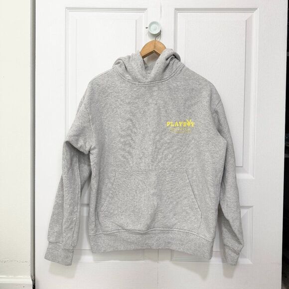Unisex Playboy New York City Oversized Hoodie in Light Gray Size Small - Picture 1 of 11